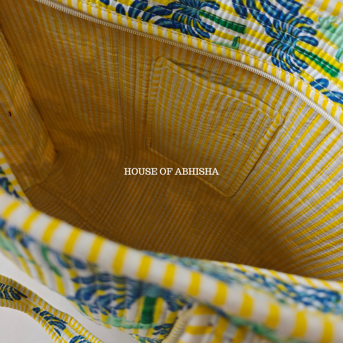 Palmera Quilted Cotton Tote Bag