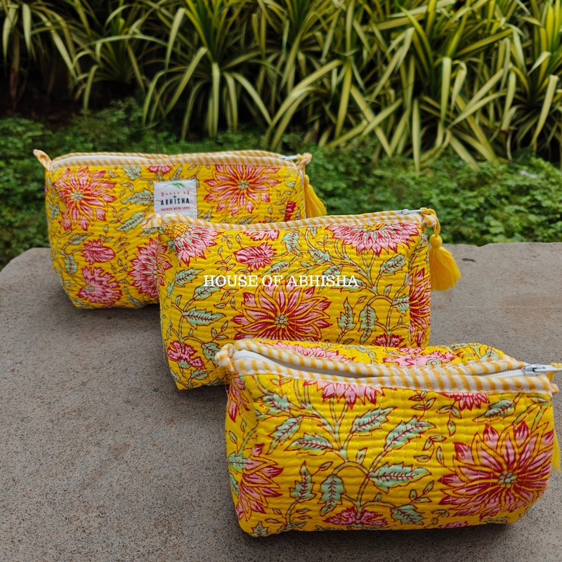 Kashni Quilted Utility Pouches - Set of 3