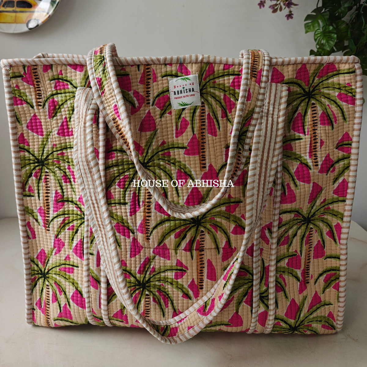 Tropical Garden Quilted Cotton Tote Bag