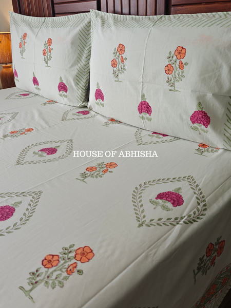 Riwaayat Hand Block Premium Bedsheet Set
