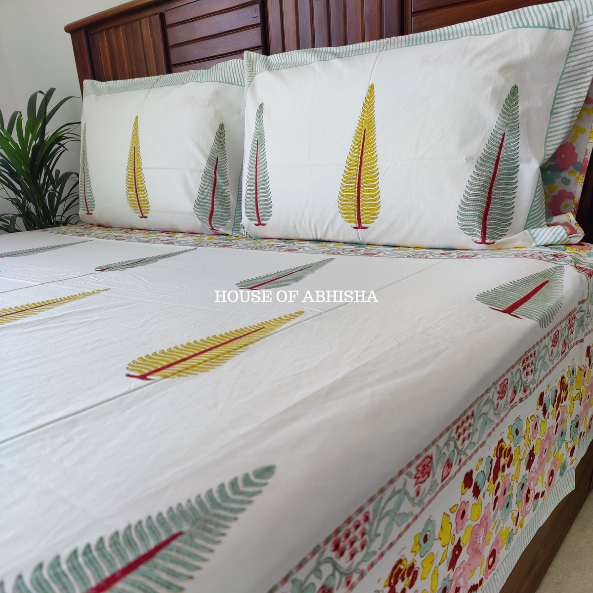 Madhuban Hand Block Premium Bedsheet Set