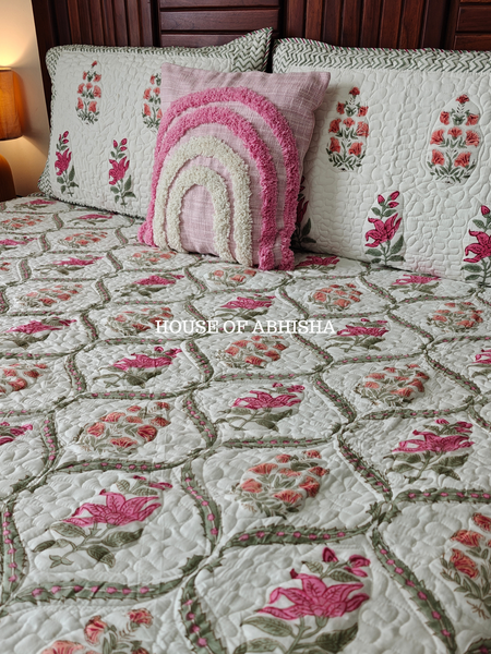 Rani Bagh Quilted Cotton Reversible Bedcover