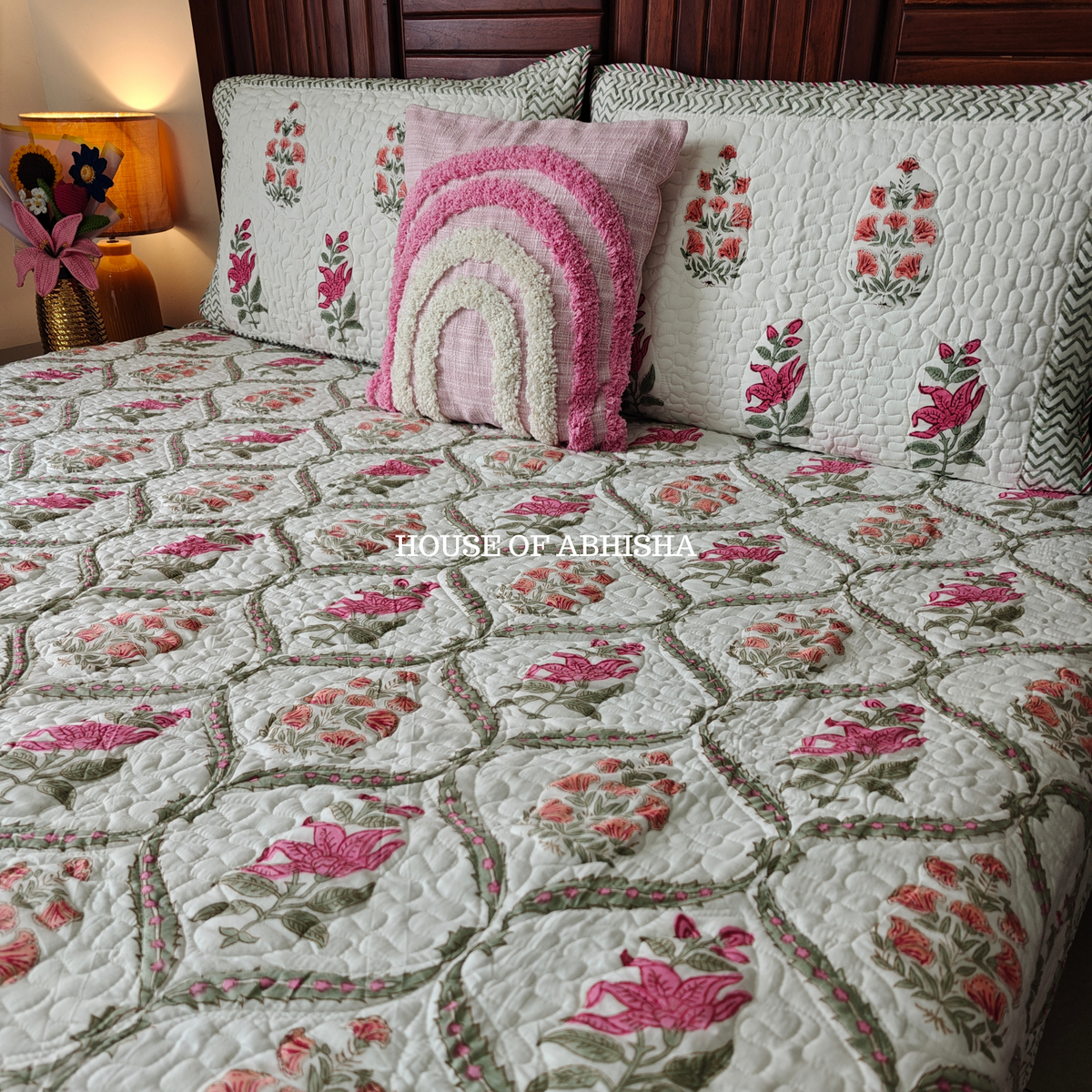 Rani Bagh Quilted Cotton Reversible Bedcover