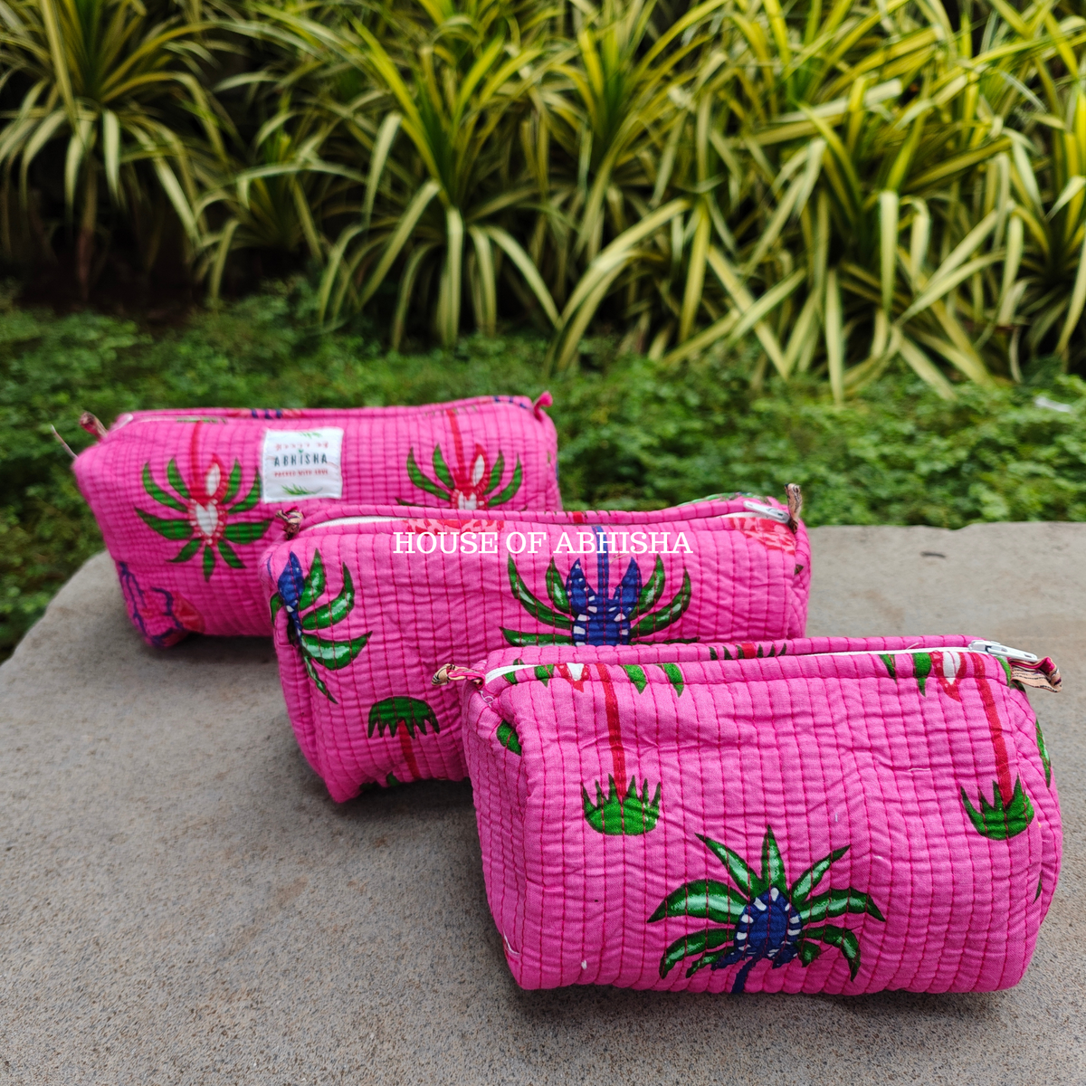 Nayaara Quilted Utility Pouches - Set of 3