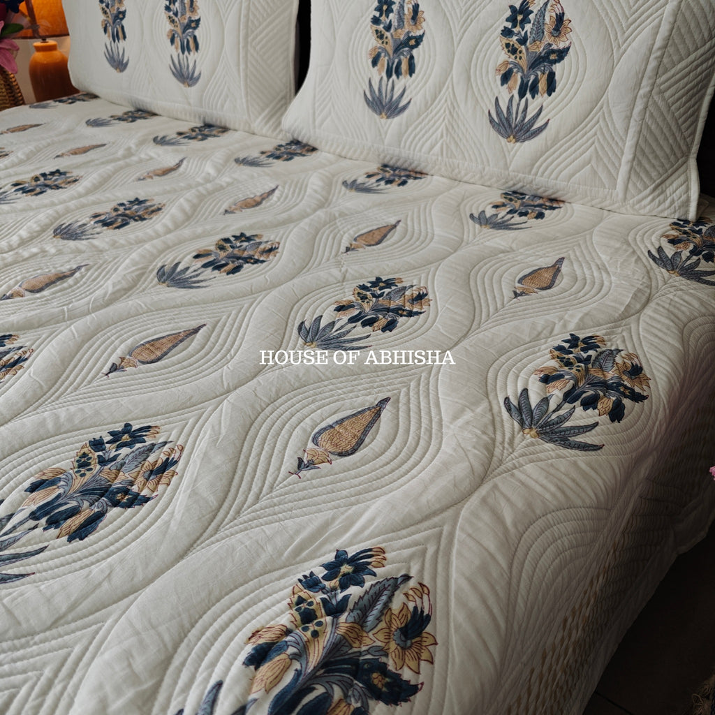 Parijaat Royal Embossed Quilted Bedcover