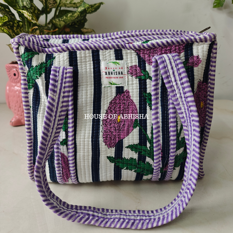Anouk Mini Quilted Cotton Tote Bag