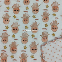 Coral Dreams Handblock Printed Mulmul Kids Dohar / AC Blanket
