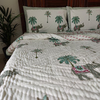 Palm Court Reversible Organic Mulmul Cotton Quilt