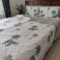 Palm Court Reversible Organic Mulmul Cotton Quilt