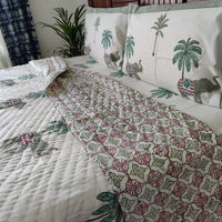 Palm Court Reversible Organic Mulmul Cotton Quilt