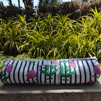 Purple Rush Handblock Printed Quilted Yoga Mat Bag