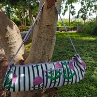 Purple Rush Handblock Printed Quilted Yoga Mat Bag