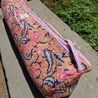 Summer House Handblock Printed Quilted Yoga Mat Bag