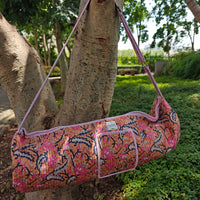Summer House Handblock Printed Quilted Yoga Mat Bag