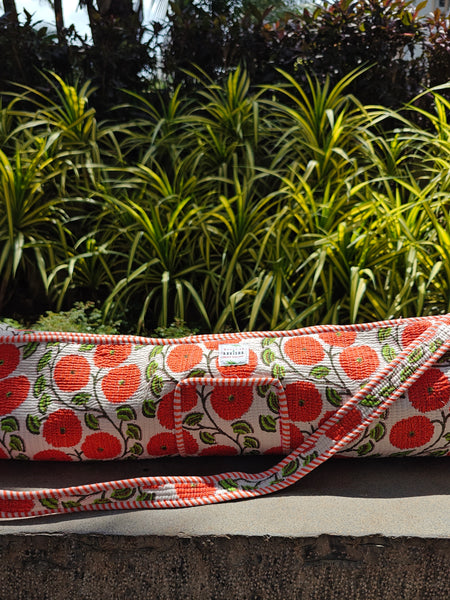 Genda Phool Handblock Printed Quilted Yoga Mat Bag