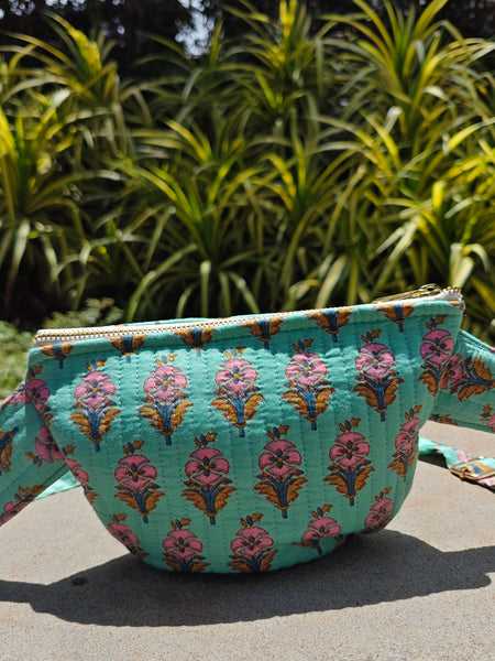 Raina Handblock Printed Quilted Crossbody Bag