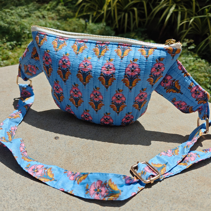 Averi Handblock Printed Quilted Crossbody Bag