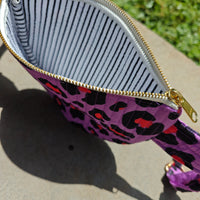 Leopard Handblock Printed Quilted Crossbody Bag