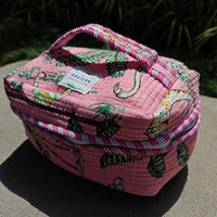 Tarang Handblock Printed Quilted Vanity Bag