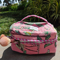 Tarang Handblock Printed Quilted Vanity Bag
