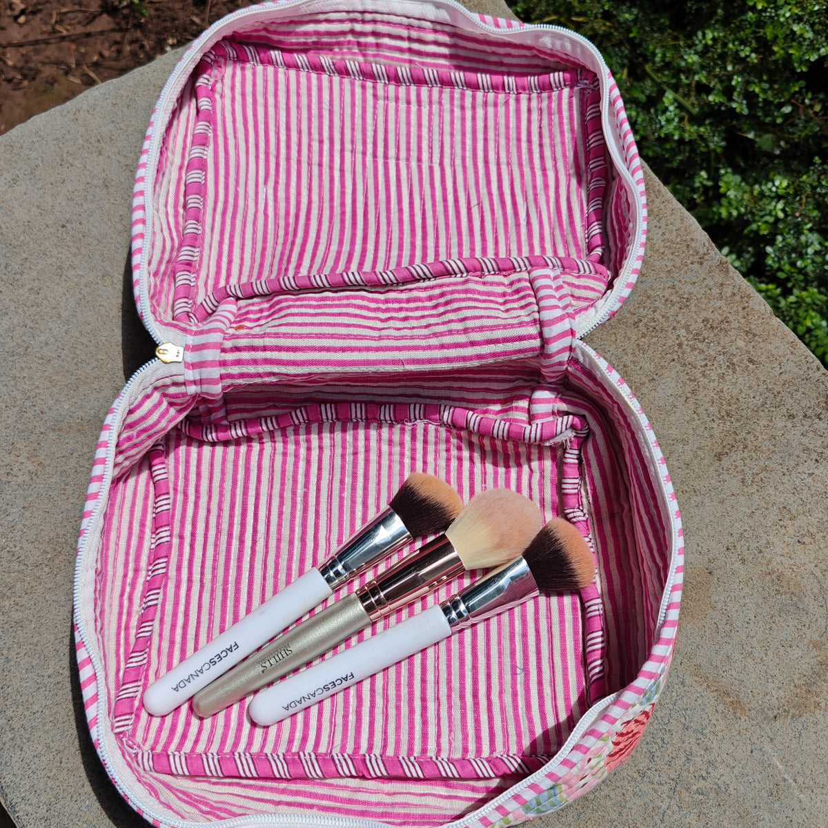 Khilna Handblock Printed Quilted Vanity Bag