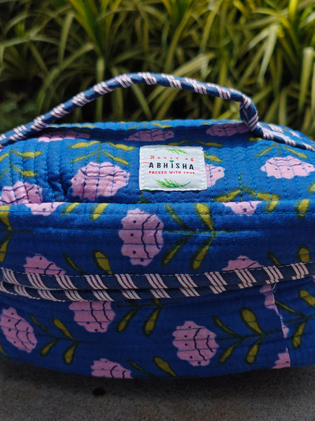 Kyari Handblock Printed Quilted Vanity Bag