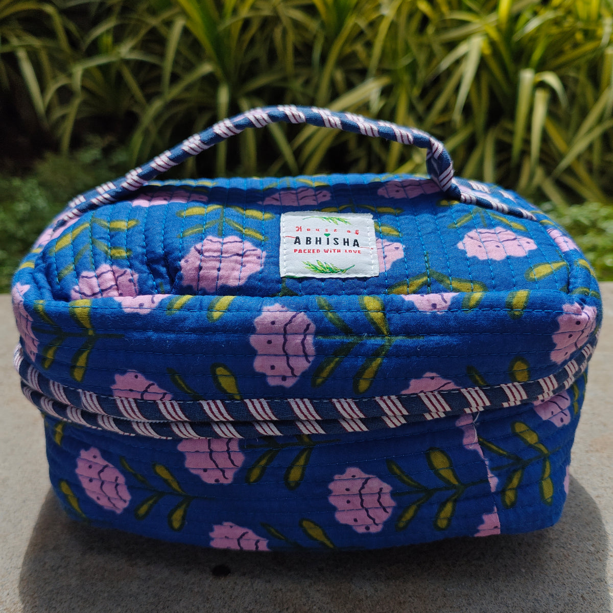 Kyari Handblock Printed Quilted Vanity Bag