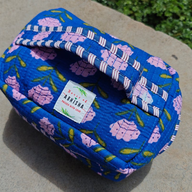 Kyari Handblock Printed Quilted Vanity Bag