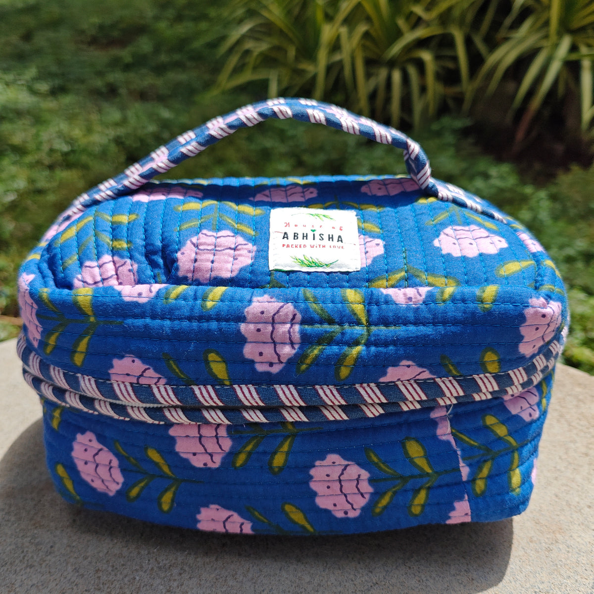 Kyari Handblock Printed Quilted Vanity Bag