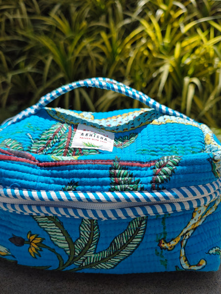 Vanya Handblock Printed Quilted Vanity Bag
