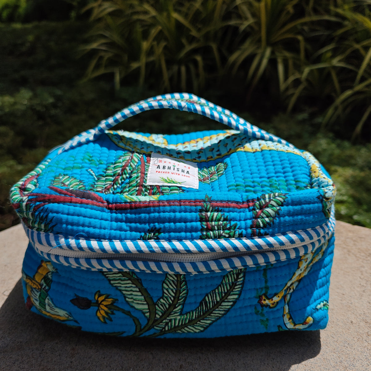 Vanya Handblock Printed Quilted Vanity Bag
