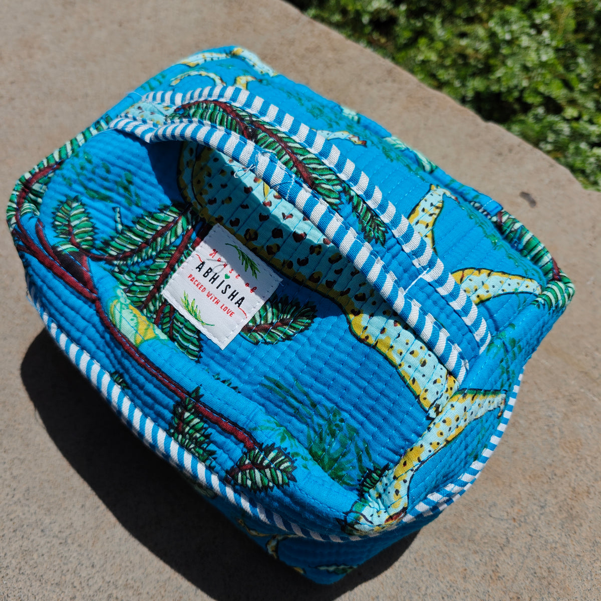Vanya Handblock Printed Quilted Vanity Bag