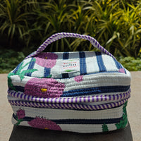 The Blush Handblock Printed Quilted Vanity Bag