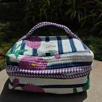 The Blush Handblock Printed Quilted Vanity Bag