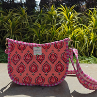 Nazm Handblock Printed Quilted Sling Bag