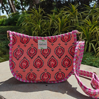 Nazm Handblock Printed Quilted Sling Bag