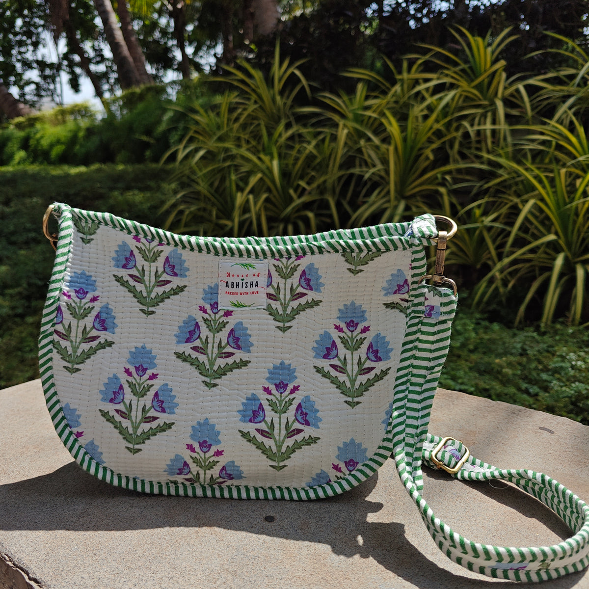 Tarang Handblock Printed Quilted Sling Bag