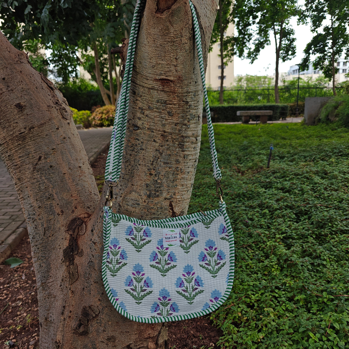 Tarang Handblock Printed Quilted Sling Bag