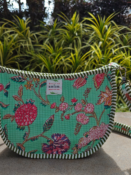 Rangoli Handblock Printed Quilted Sling Bag