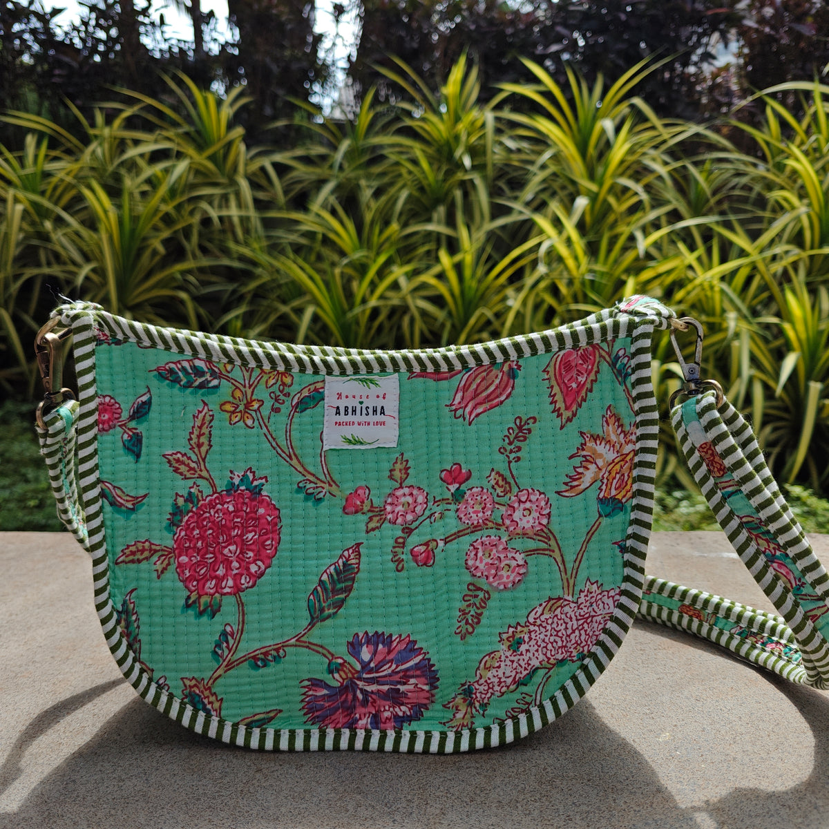 Rangoli Handblock Printed Quilted Sling Bag