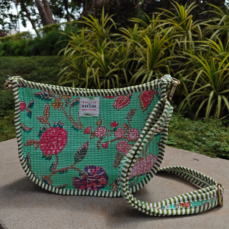 Rangoli Handblock Printed Quilted Sling Bag