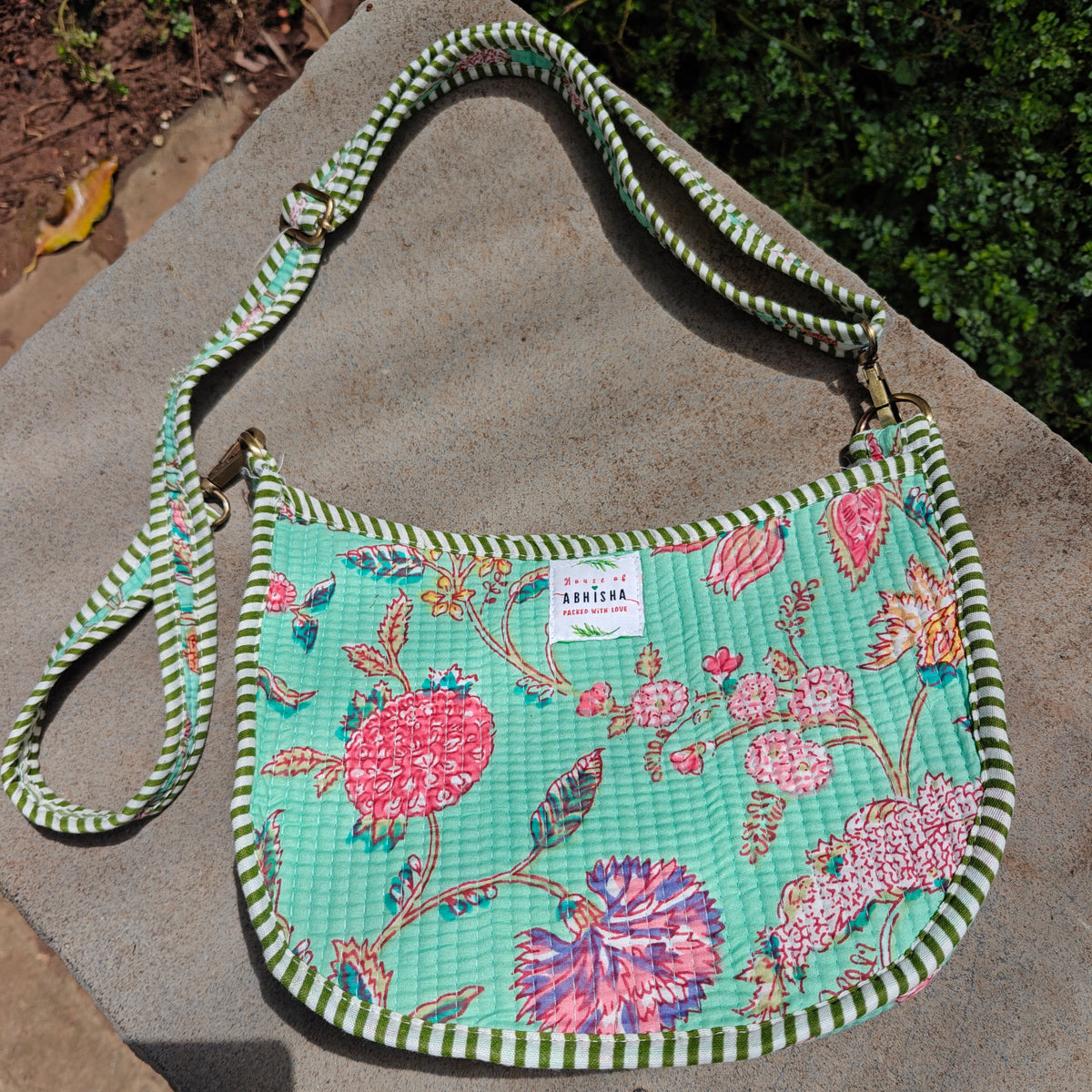 Rangoli Handblock Printed Quilted Sling Bag