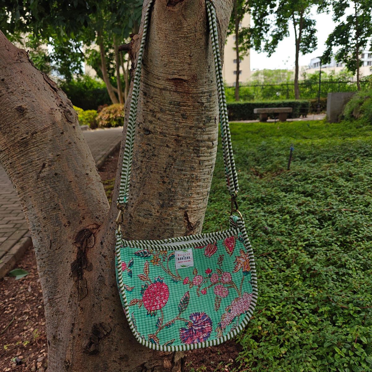 Rangoli Handblock Printed Quilted Sling Bag