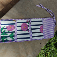 Marigold Handblock Printed Quilted Roll-Up Pouch