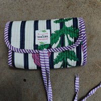 Marigold Handblock Printed Quilted Roll-Up Pouch