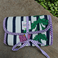Marigold Handblock Printed Quilted Roll-Up Pouch
