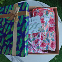 The Complete Travel Trio – Quilted Tote, Vanity Bag & Foldable Pouch Gift Set