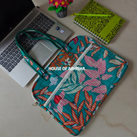 Tarang Handblock Printed Quilted Laptop Bag with Handles