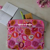 Miraaya Handblock Printed Quilted Laptop Sleeve