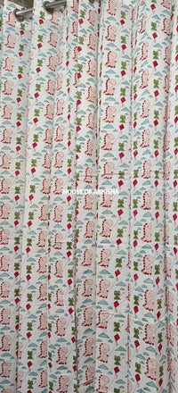 Dino Tales Handblock Printed Cotton Curtains